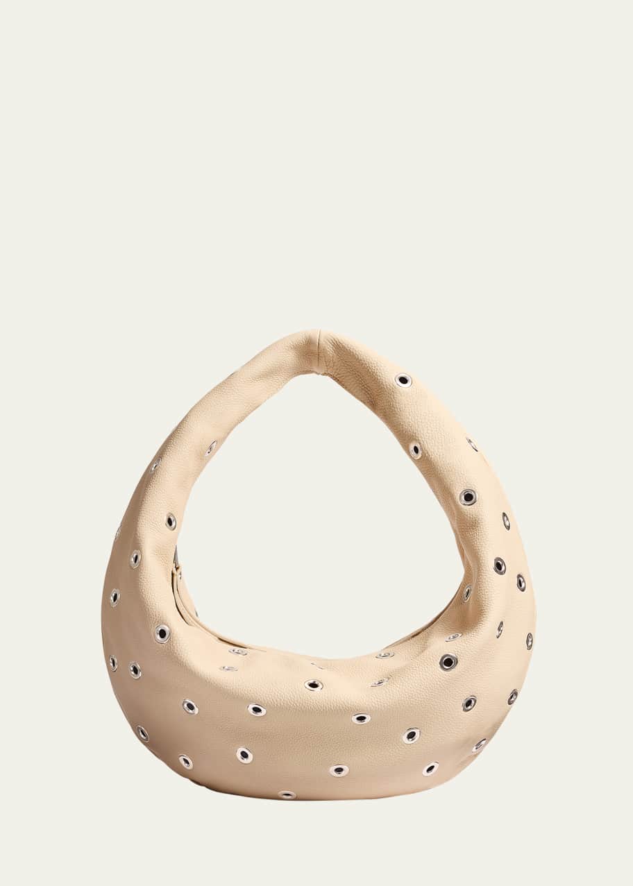 Image 1 of 1: Olivia Medium Grommet Pebbled Calfskin Hobo Bag