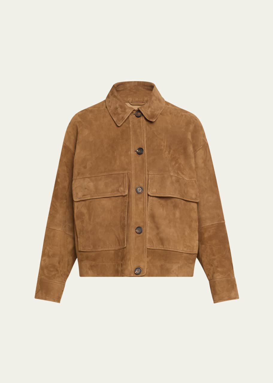 Image 1 of 1: Couture Suede Button Front Jacket