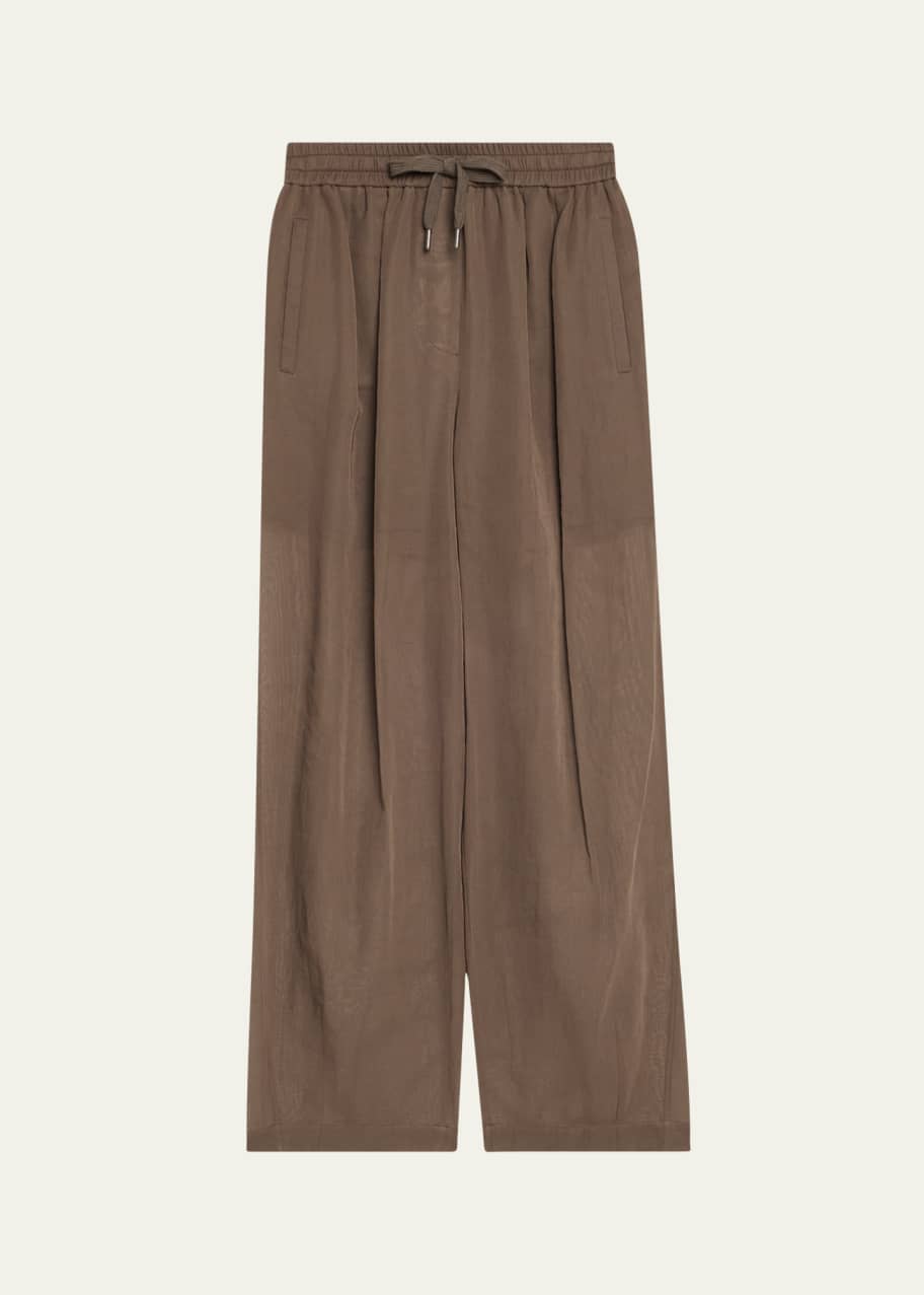 BRUNELLO CUCINELLI★素敵！Bead cotton-gauze track pants BRUNELLO CUCINELLI Bead-embellished cotton-gauze track pants