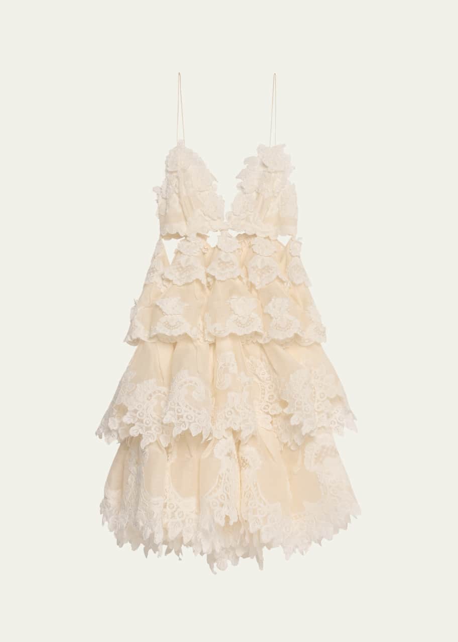 ワンピース ZIMMERMANN SANGALLO LACE MINI DRESS ZIMMERMANN - SANGALLO LACE MINI DRESS - Eleonora Bonucci