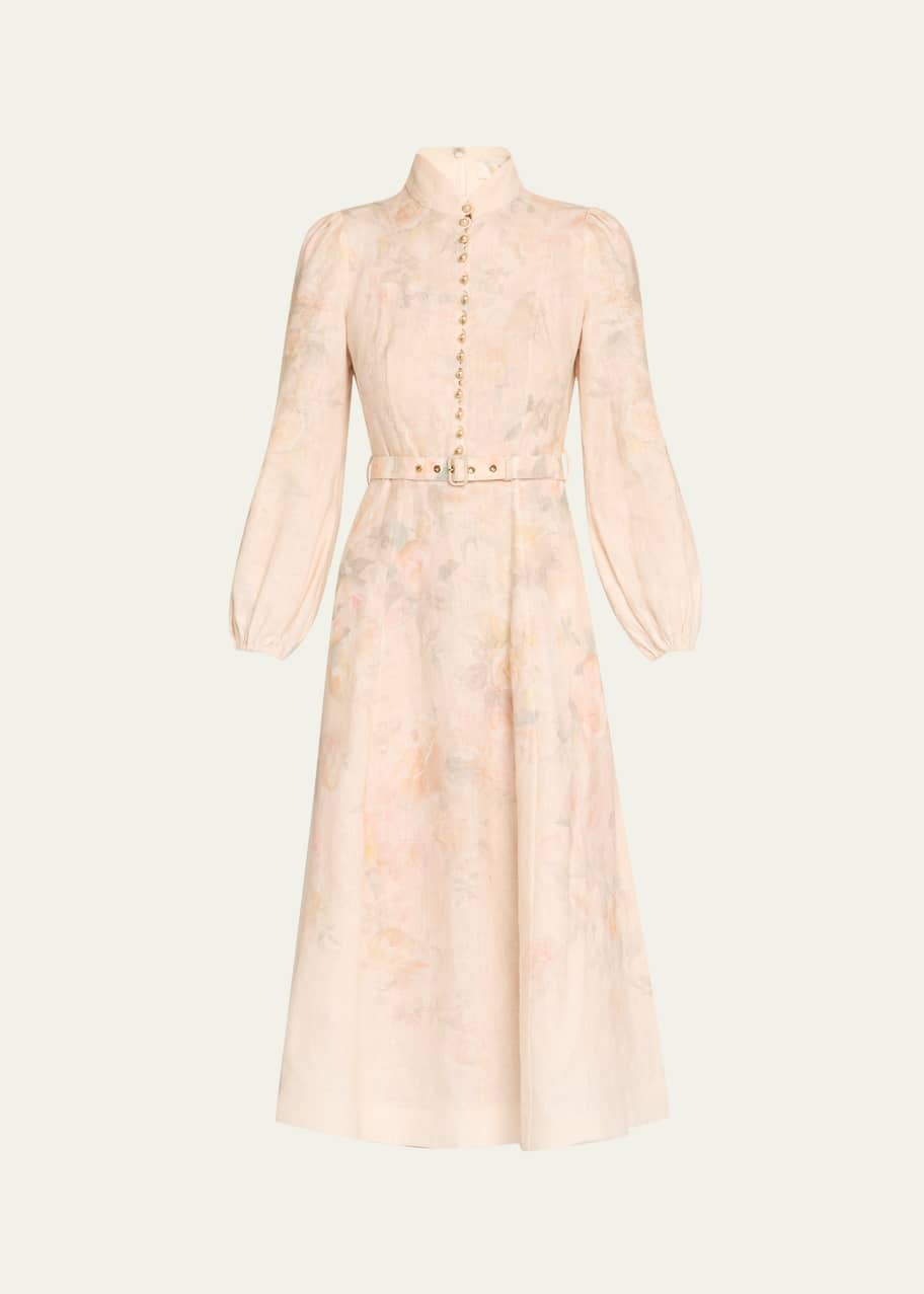 ワンピース Zimmermann CRUSH BUTTONED MIDI DRESS Zimmermann CRUSH BUTTONED MIDI DRESS | REVERSIBLE