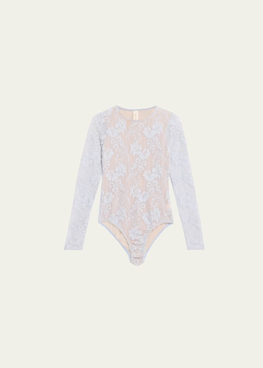 Image 1 of 1: Long-Sleeve Lace Bodysuit