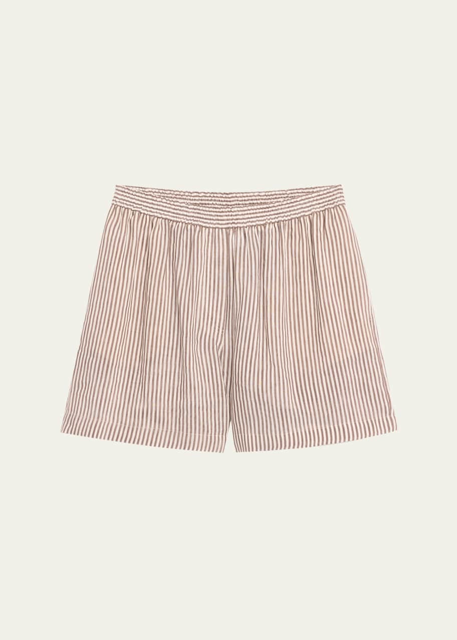 Image 1 of 1: Seaside Stripe Linen Silk Shorts