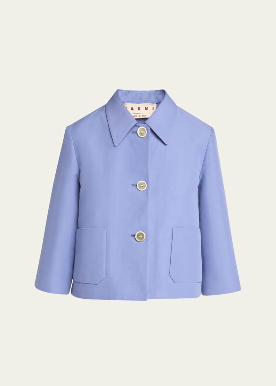 Image 1 of 1: Short Three-Quarter Sleeve Cotton Jacket