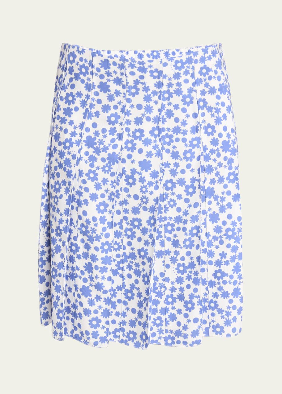 Marni Flower Print Pleated Skirt - Bergdorf Goodman