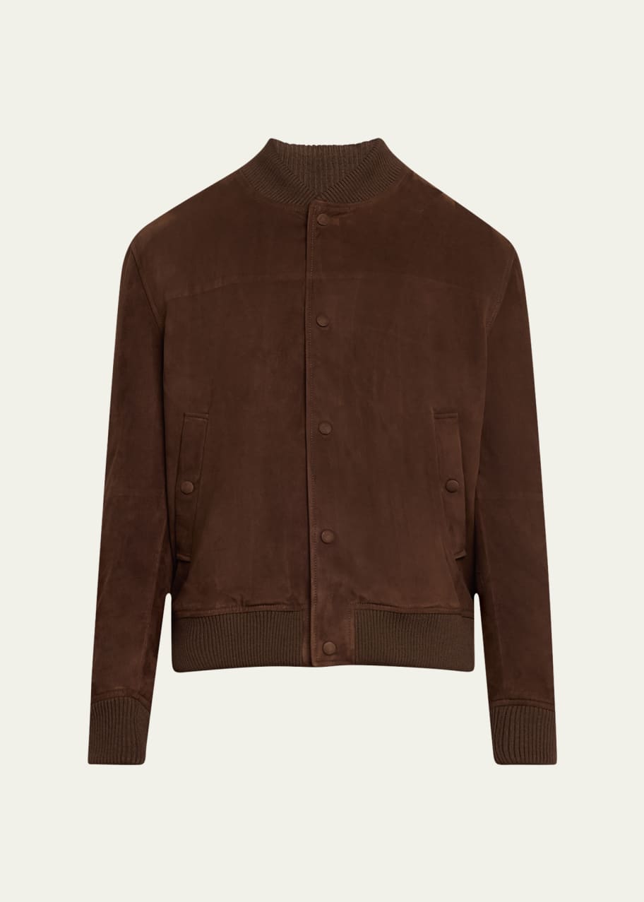 Image 1 of 1: Men's Greg Suede Bomber Jacket