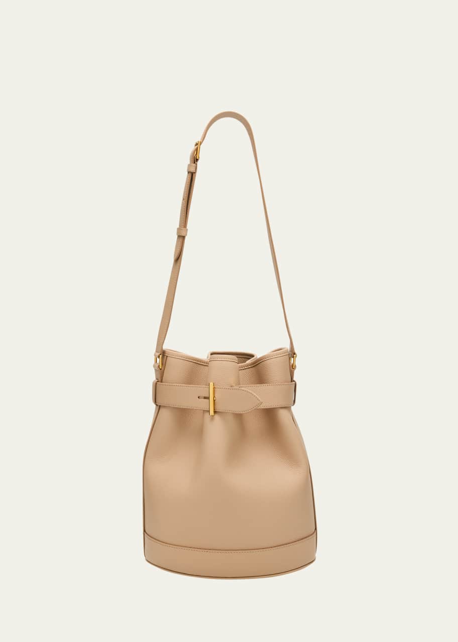 Image 1 of 1: Tara Medium Bucket Bag in Grain Leather