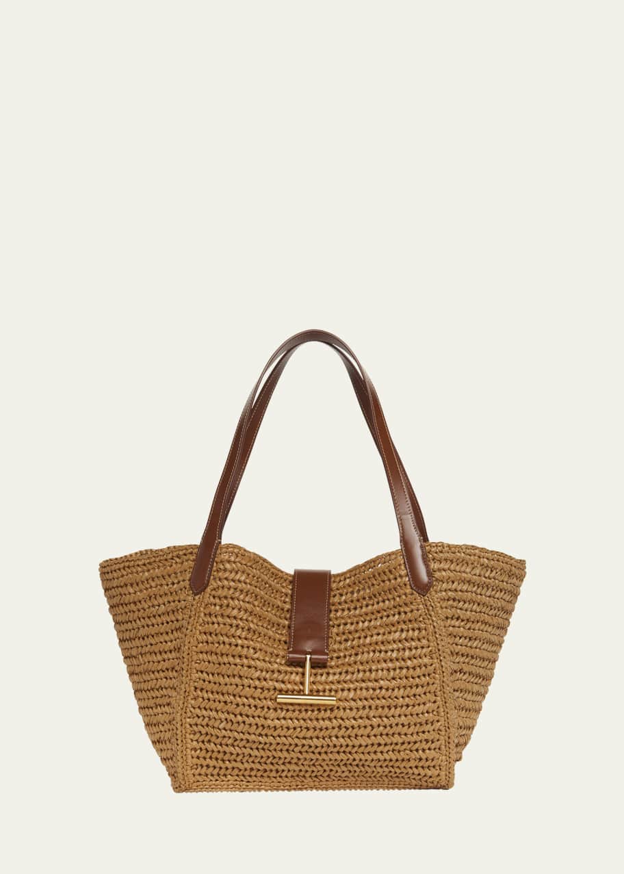 Tom Ford L1631 TRA003G RAFFIA TARA MEDIUM TOP ハンドバッグ Tom Ford L1631 TRA003G RAFFIA TARA MEDIUM TOP ハンドバッグ