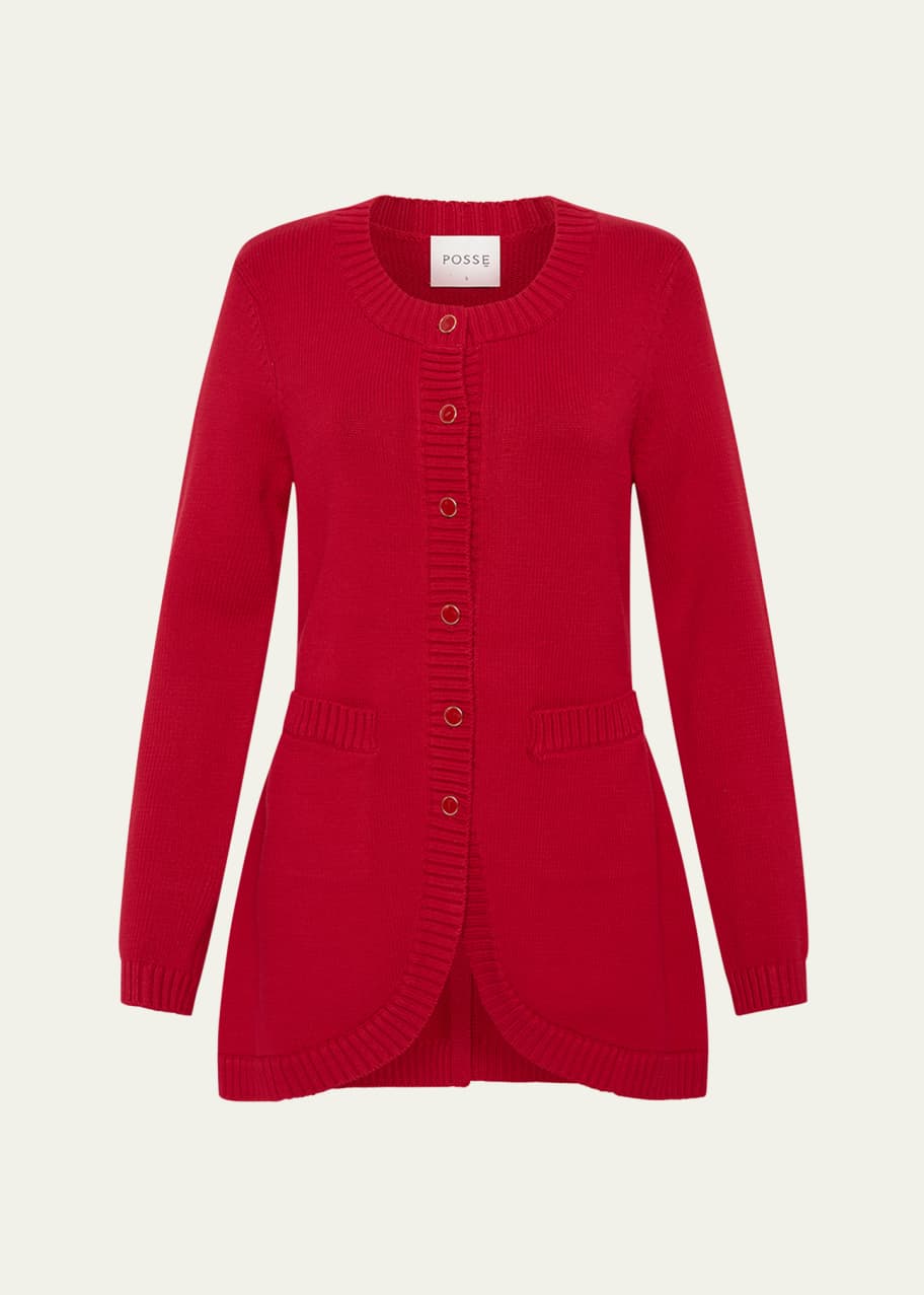 Image 1 of 1: Sabrina Long-Sleeve Cardigan
