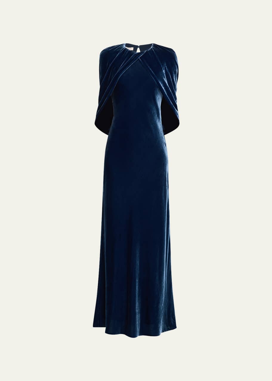 navy blue dress for baby girl Rina Di Montella RD3121 V-Neck Removable Shawl A-Line Dress