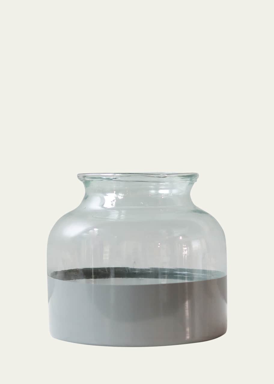 Image 1 of 1: Grey Colorblock 8.5" Flower Vase
