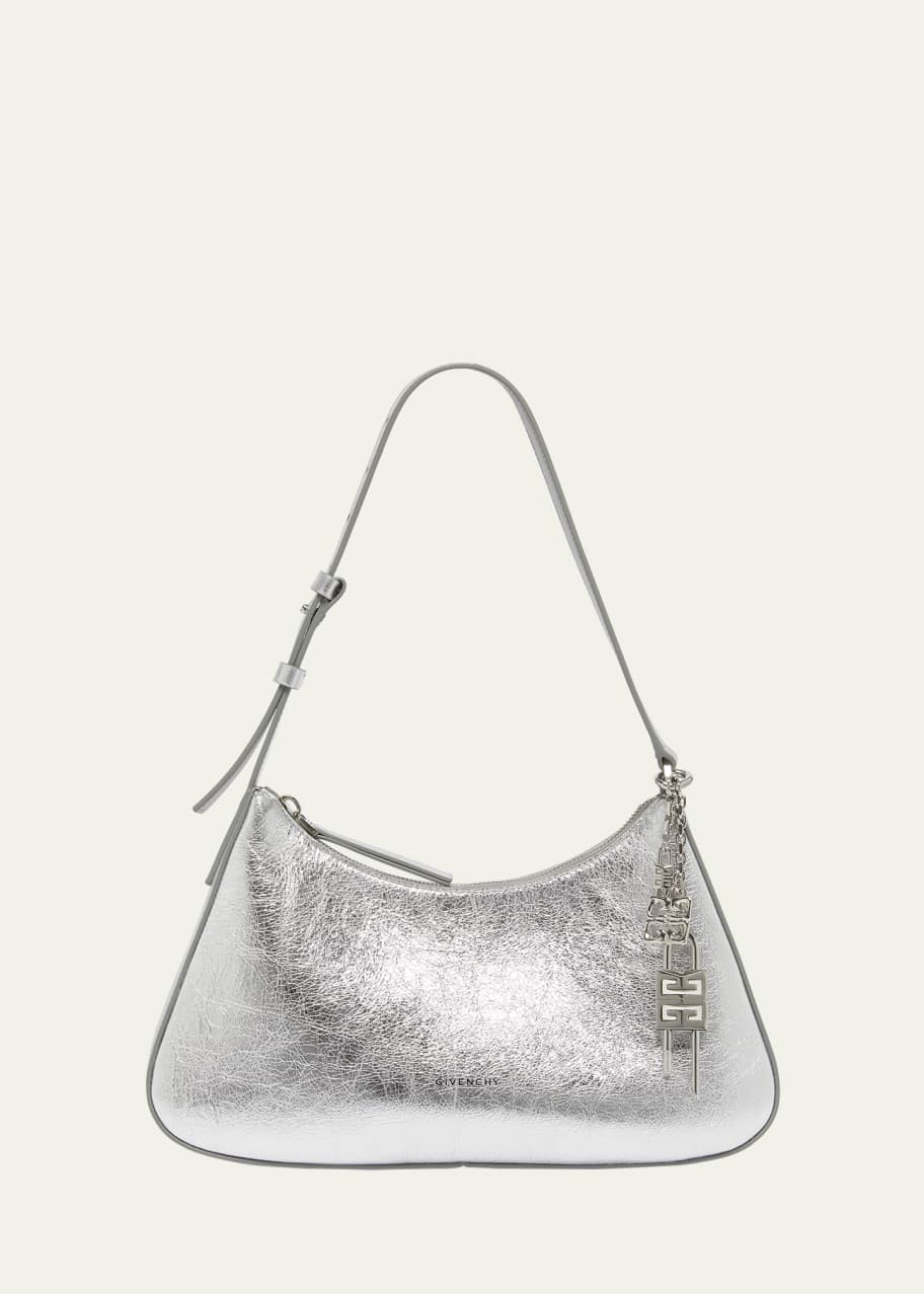 Image 1 of 1: Lucky Small Lock Shoulder Bag in Metallic Leather