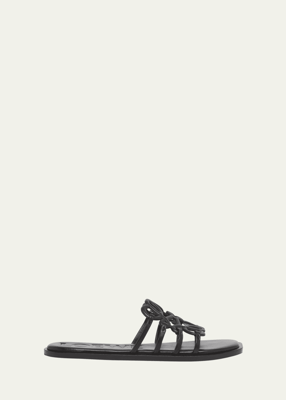 Image 1 of 1: Petal Leather Anagram Slide Sandals