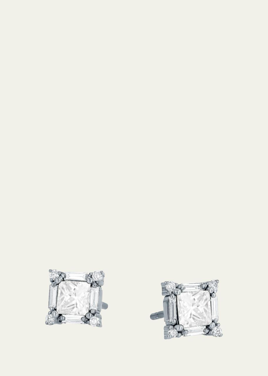 Suzanne Kalan 18K White Gold Diamond Post Earrings - Bergdorf Goodman