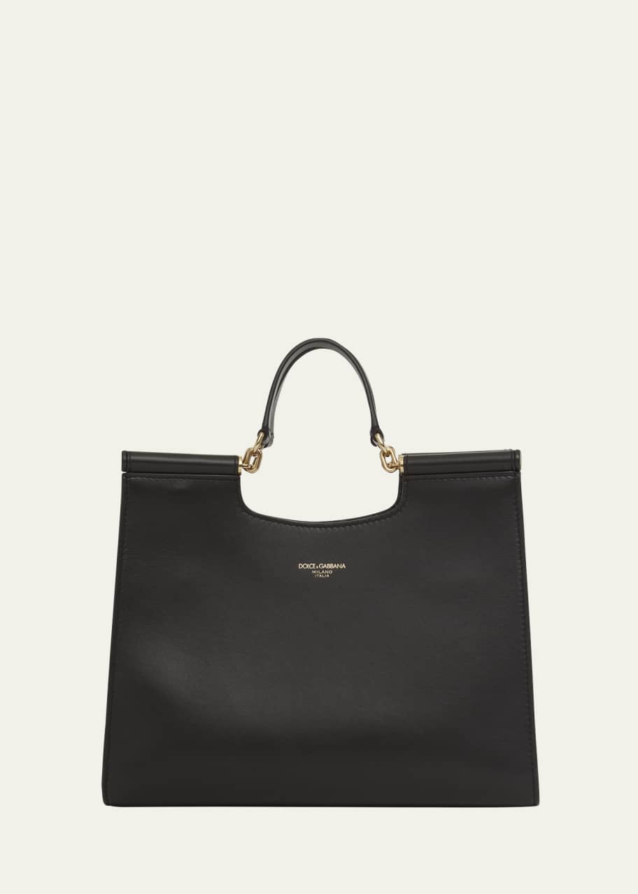 Image 1 of 1: Sicily Small Leather Shopper Tote Bag