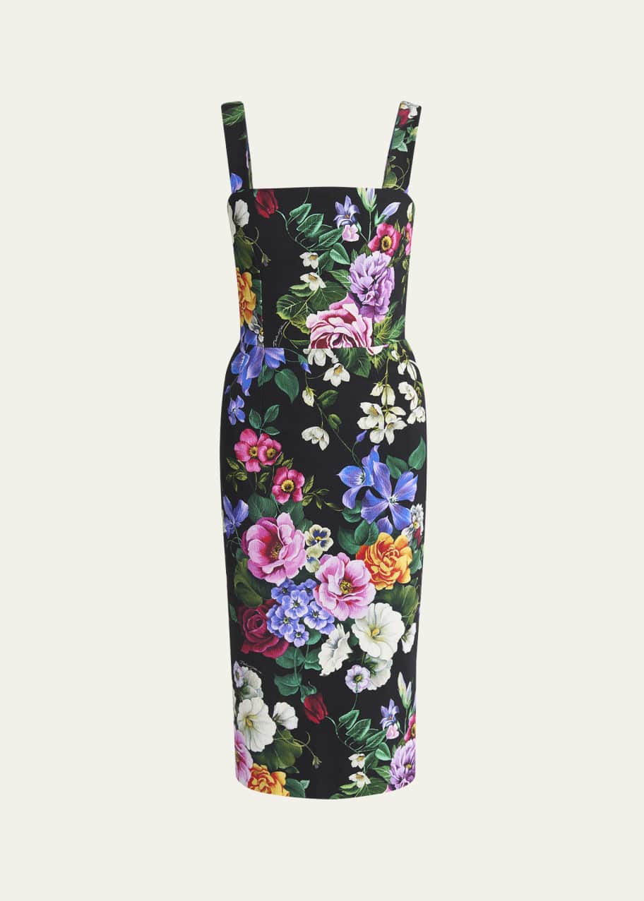 Image 1 of 1: Floral Sleeveless Sheath Dress