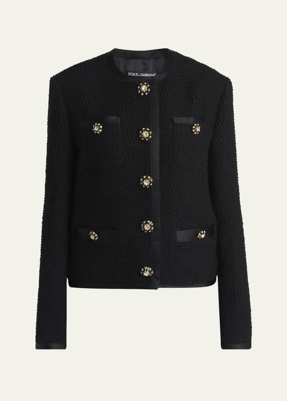 Dolce & Gabbana Multicolor Floral Brocade ButtonBlazer Jacket main image 0