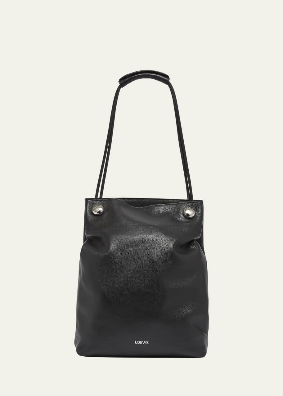 Image 1 of 1: Men's Pebble Leather Hobo Bag