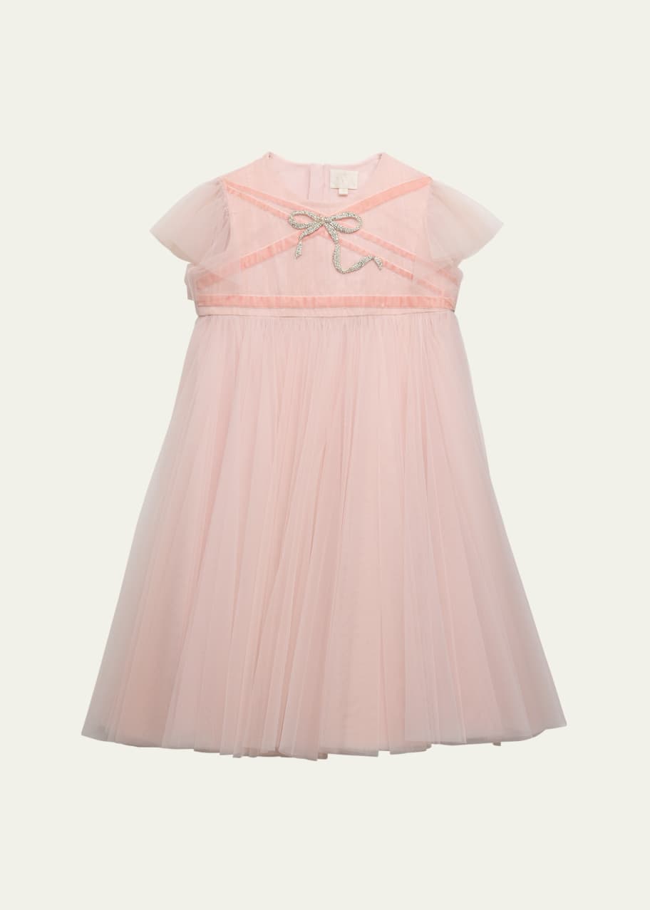 Image 1 of 1: Girl's Ingrid Embellished Bow Dress, Size 6-10