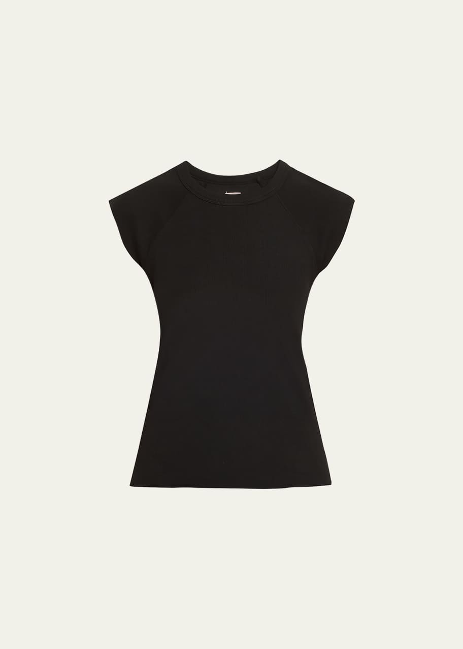 Image 1 of 1: Chloe Ribbed Raglan T-Shirt