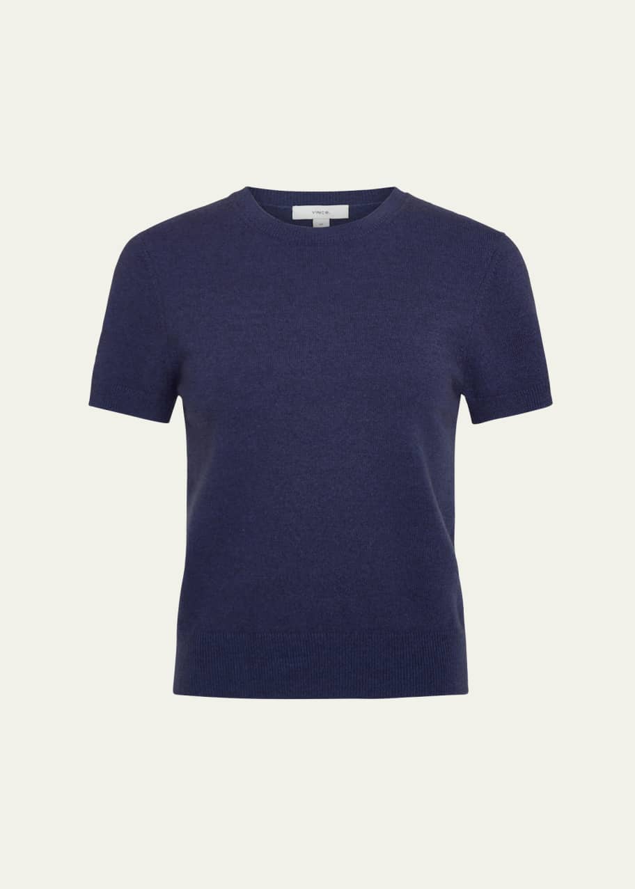 Image 1 of 1: Short-Sleeve Cashmere-Blend Tee