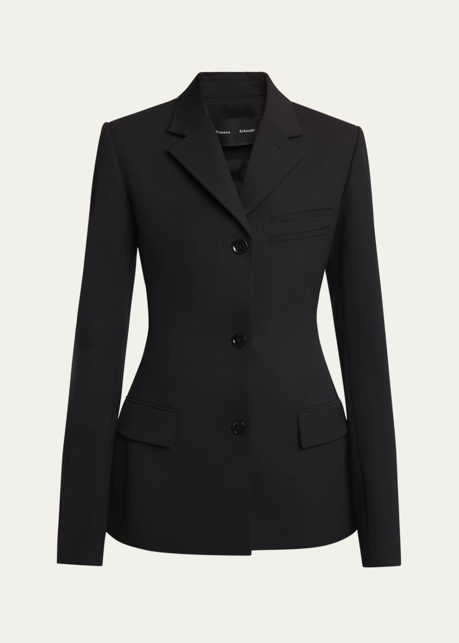 Image 1 of 1: Lark Wool Gabardine Suiting Blazer