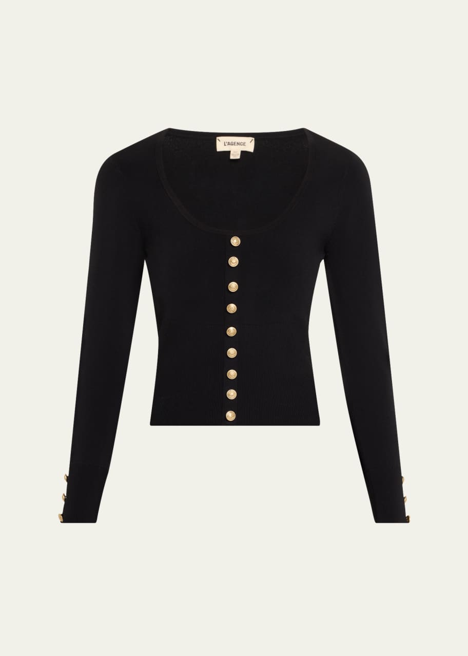 Image 1 of 1: Lanette Scoop-Neck Cardigan