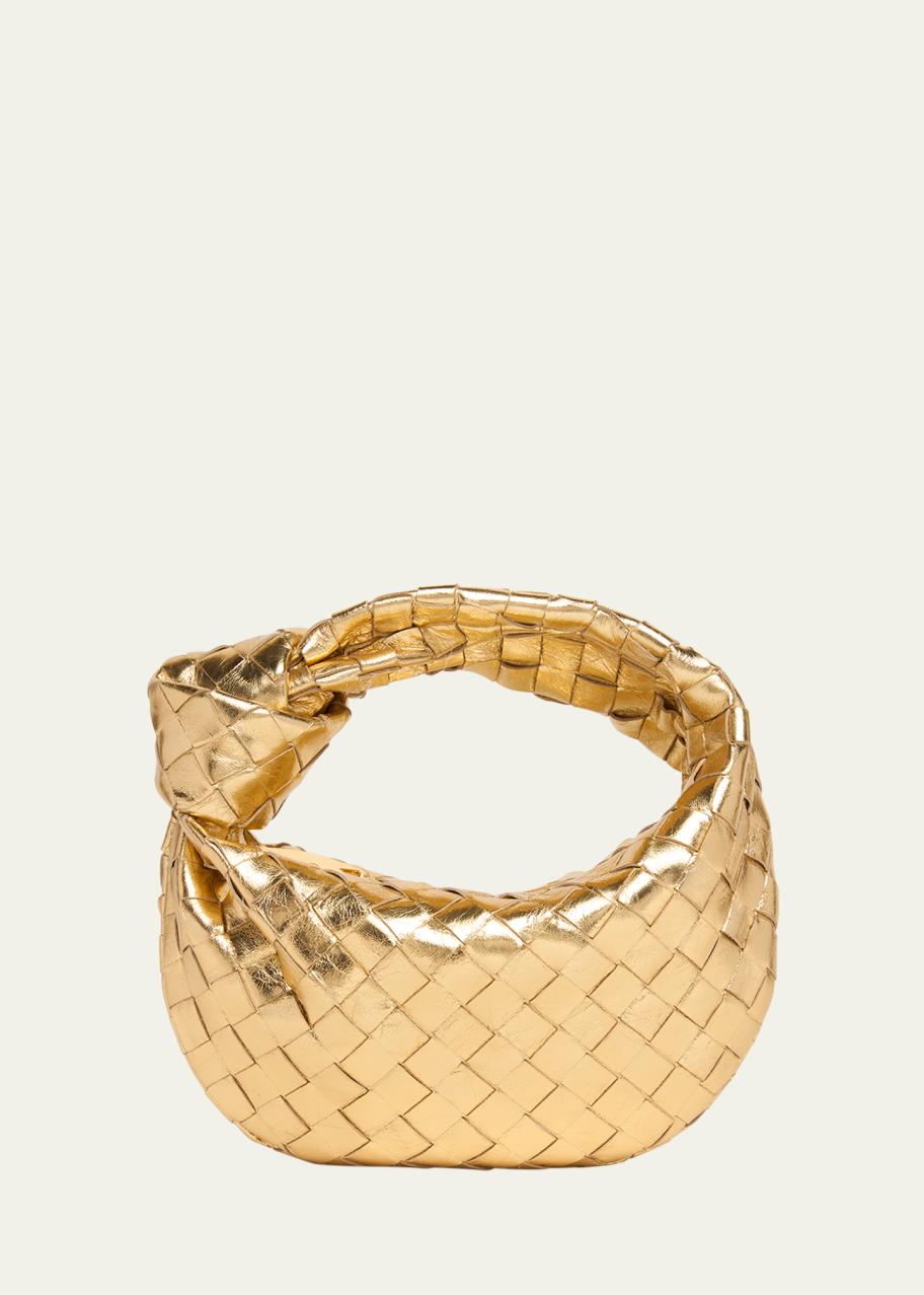 Bottega Veneta Mini Jodie Metallic Leather Top-Handle Bag