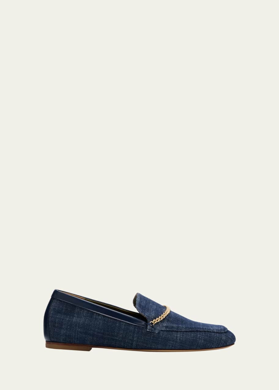 Image 1 of 1: Livia Denim Chain Loafers