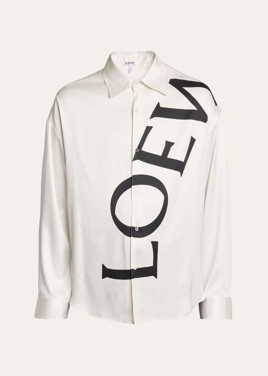 Image 1 of 1: Men's Silk Diagonal Logo Sport Shirt