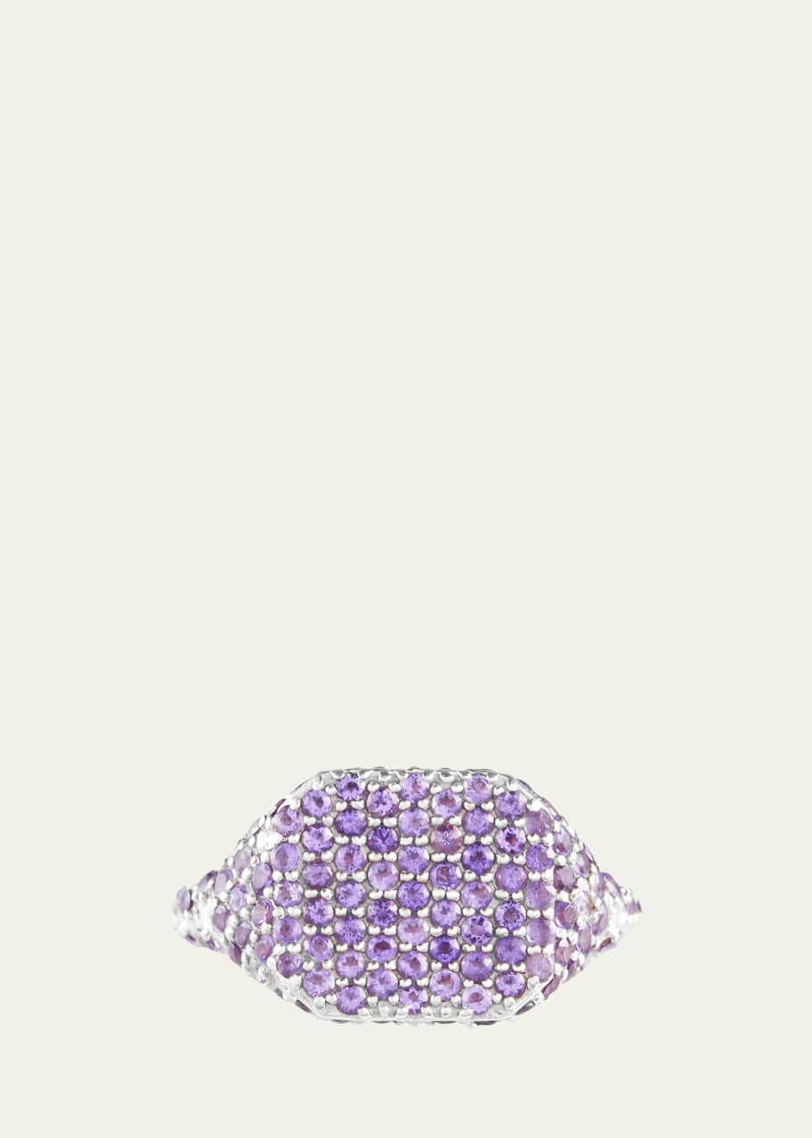 Image 1 of 1: Amethyst Ring in Rhodium-Plated Sterling Silver