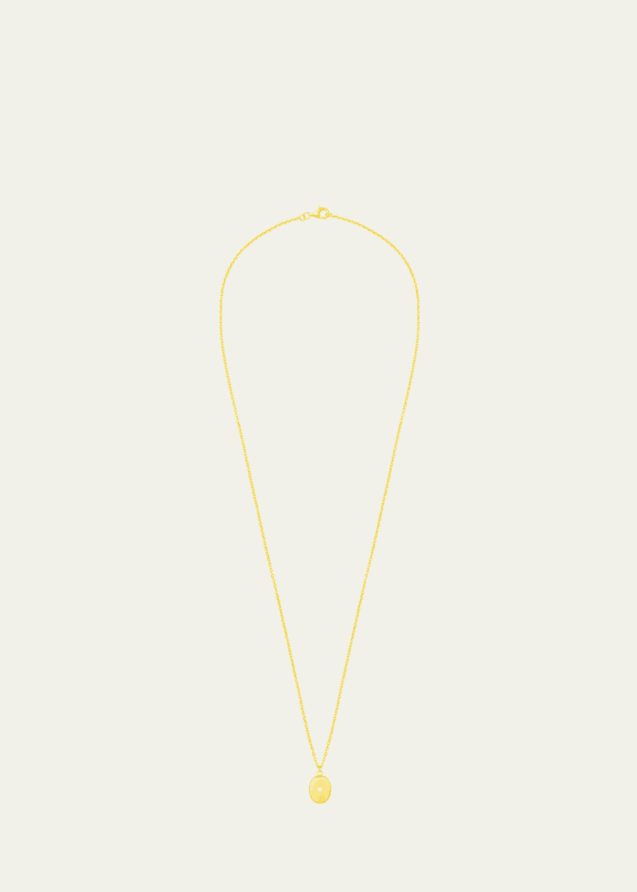 Image 1 of 1: Baby Diamond Locket Necklace in 14K Yellow Gold, 22"L