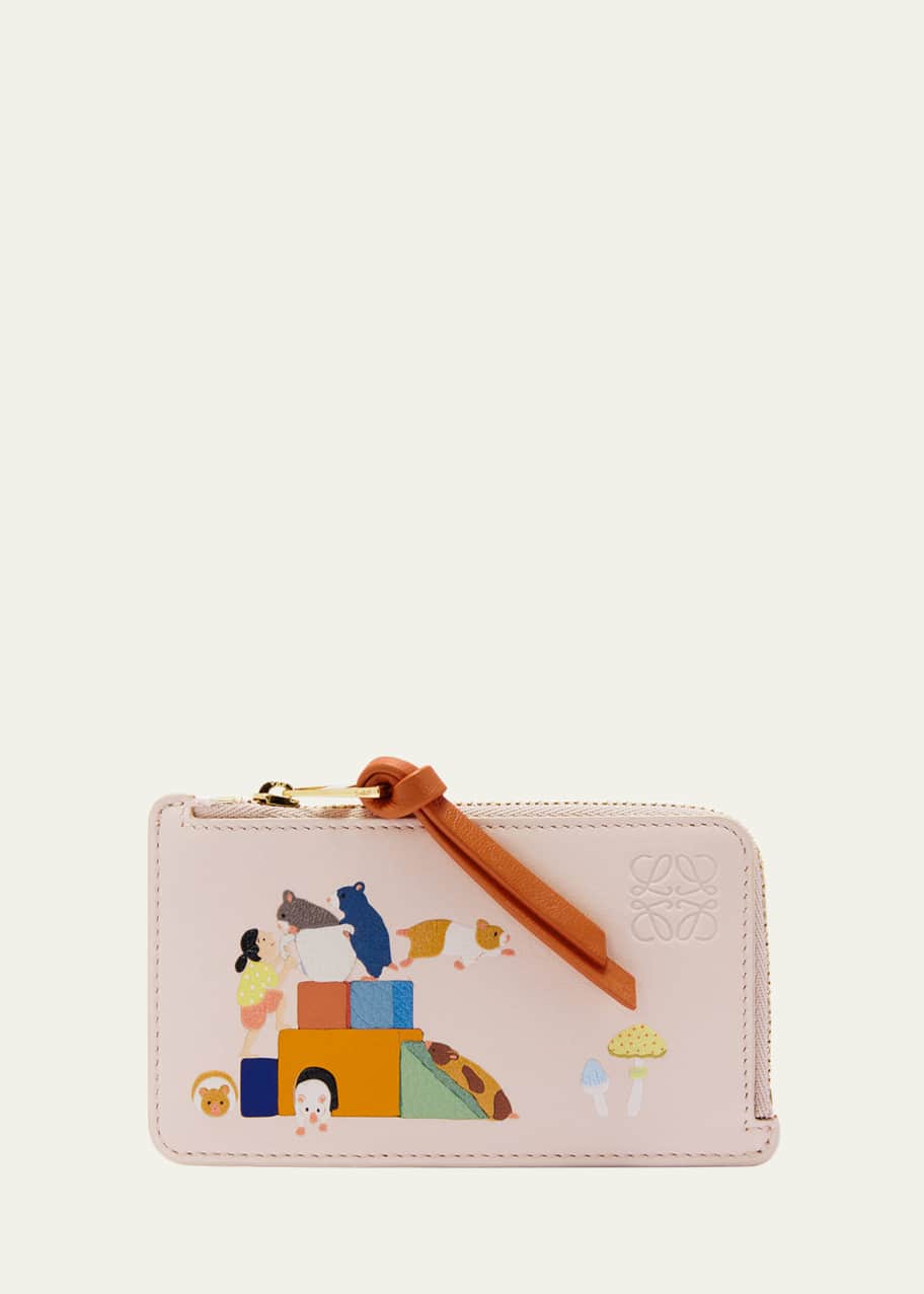 コラボ【LOEWE】 x Suna Fujita - Hamster カード＆コインケース Loewe x Suna Fujita Hamster Zip Card Holder in Leather