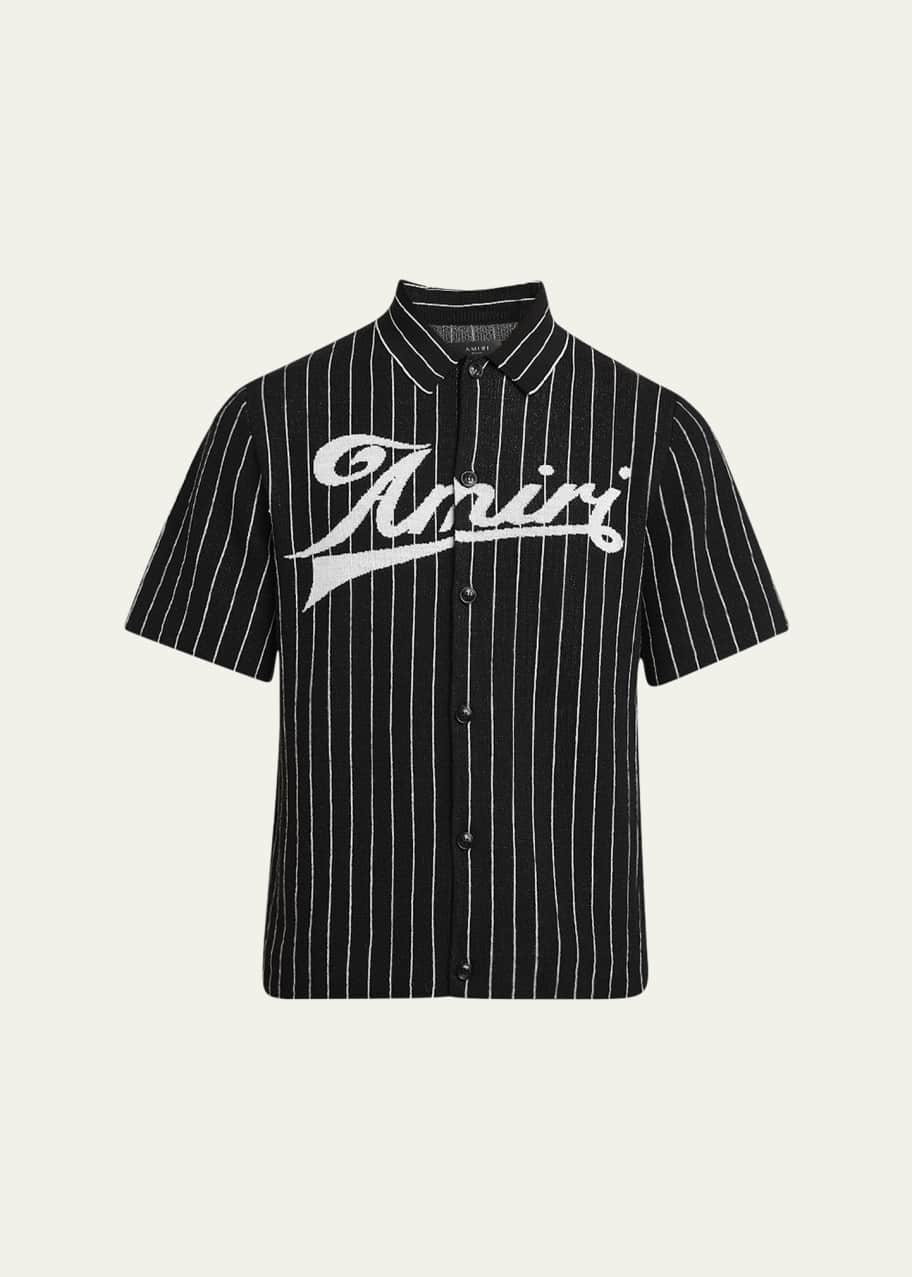 Image 1 of 1: Men's Pinstripe Logo Camp Shirt