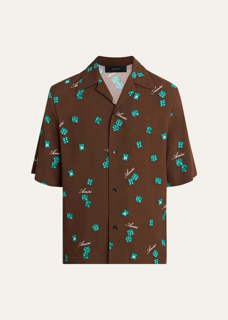 Amiri Men's Silk Dice Bowling Shirt - Bergdorf Goodman