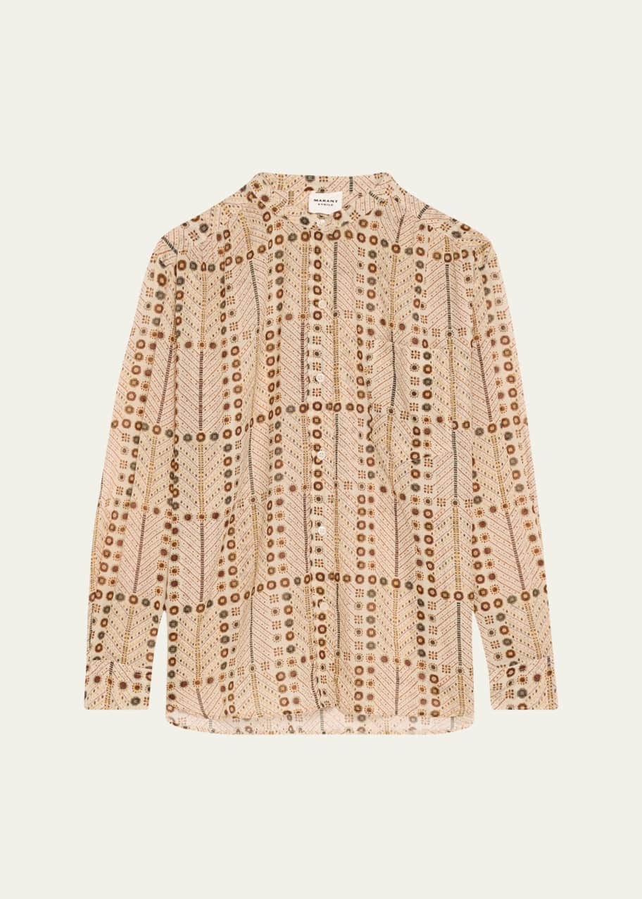 Image 1 of 1: Mexika Printed Long-Sleeve Blouse