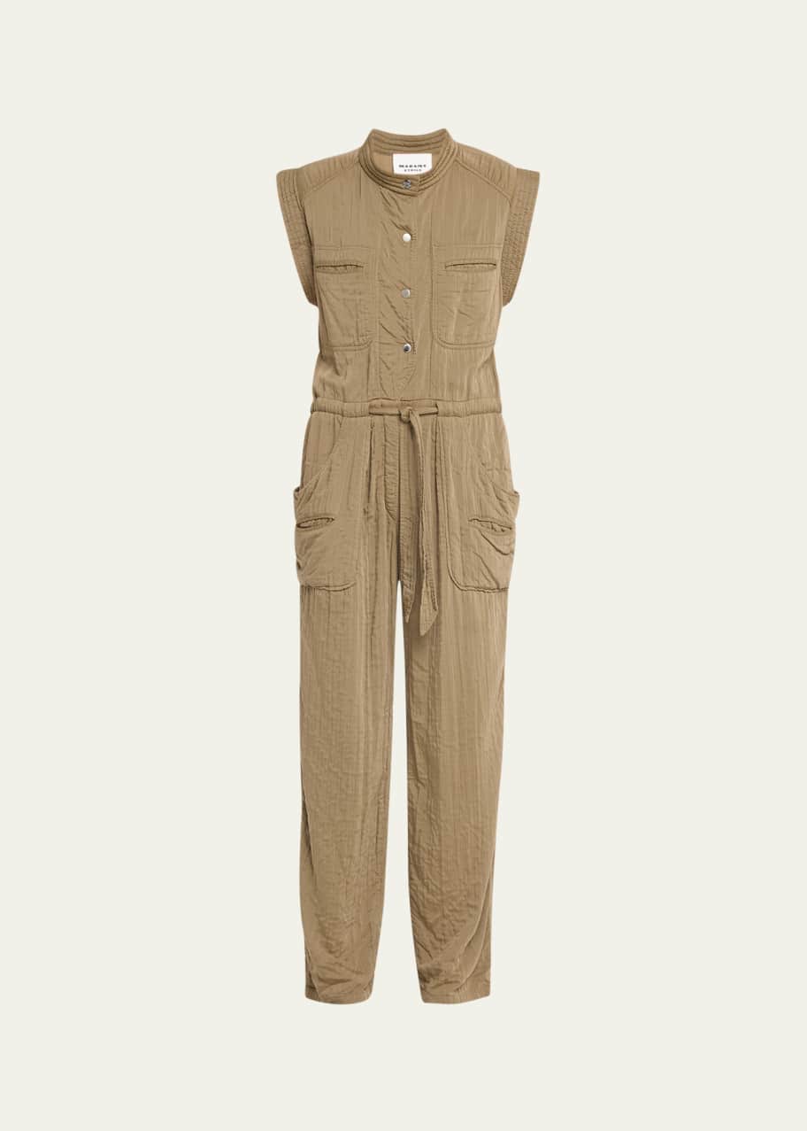Image 1 of 1: Suzie Crinkled Drawstring Jumpsuit