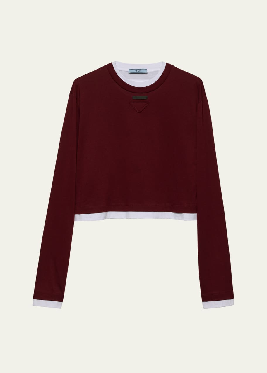 Prada Oversized Long-sleeve Jersey T-shirt - Bergdorf Goodman