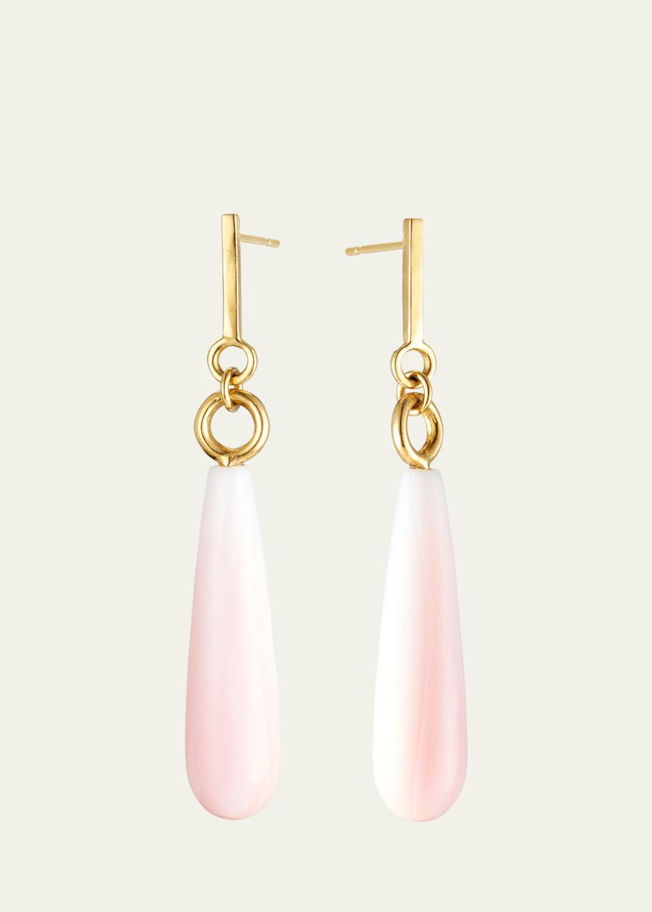 Katey Walker 18K Yellow Gold Pink Conch Shell Drop Earrings - Bergdorf ...