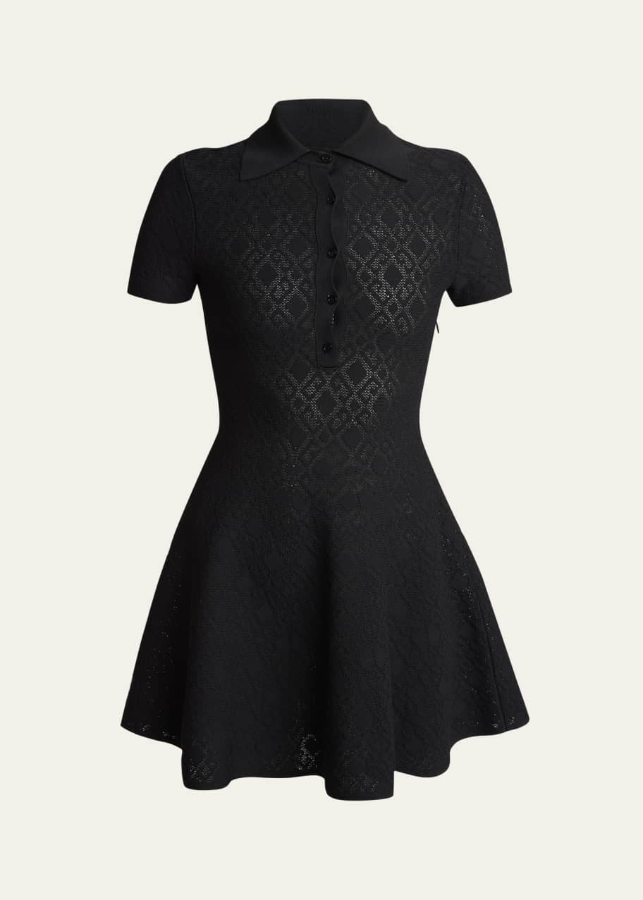 Image 1 of 1: Logo Fit-Flare Mini Polo Dress