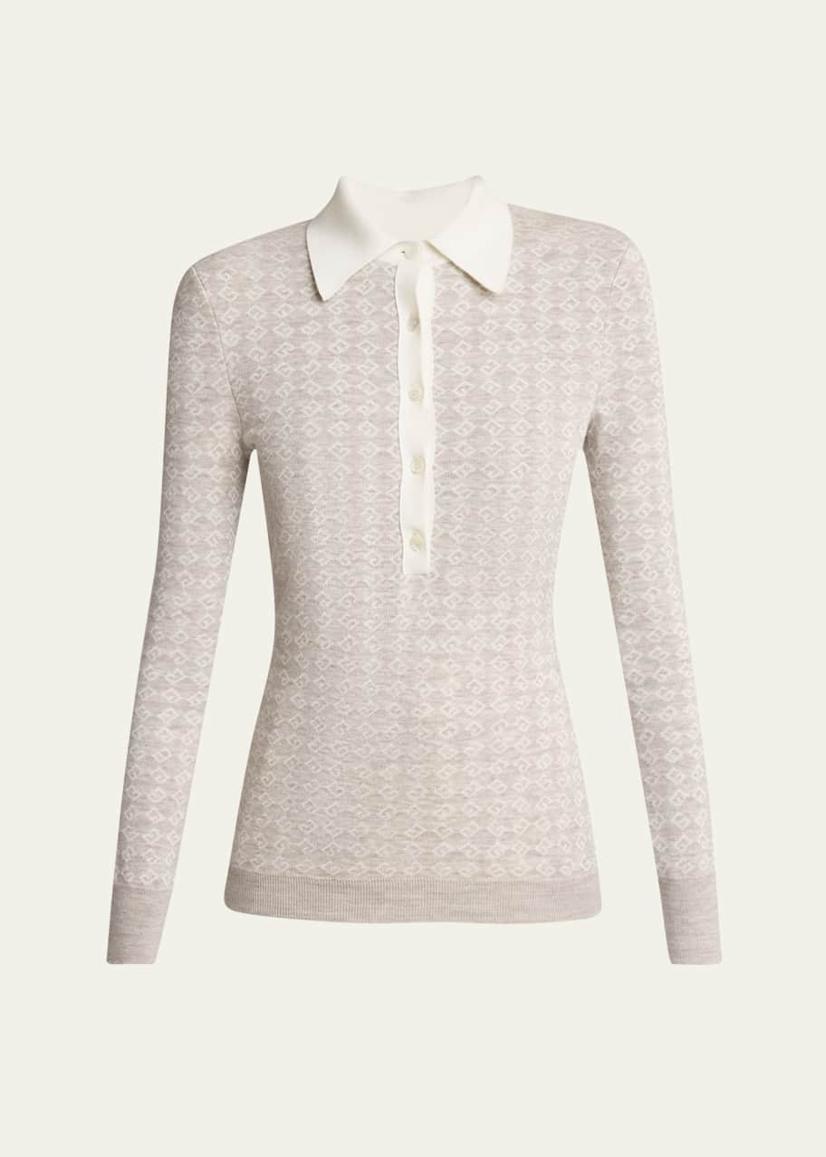 Image 1 of 1: Wool Polo Sweater