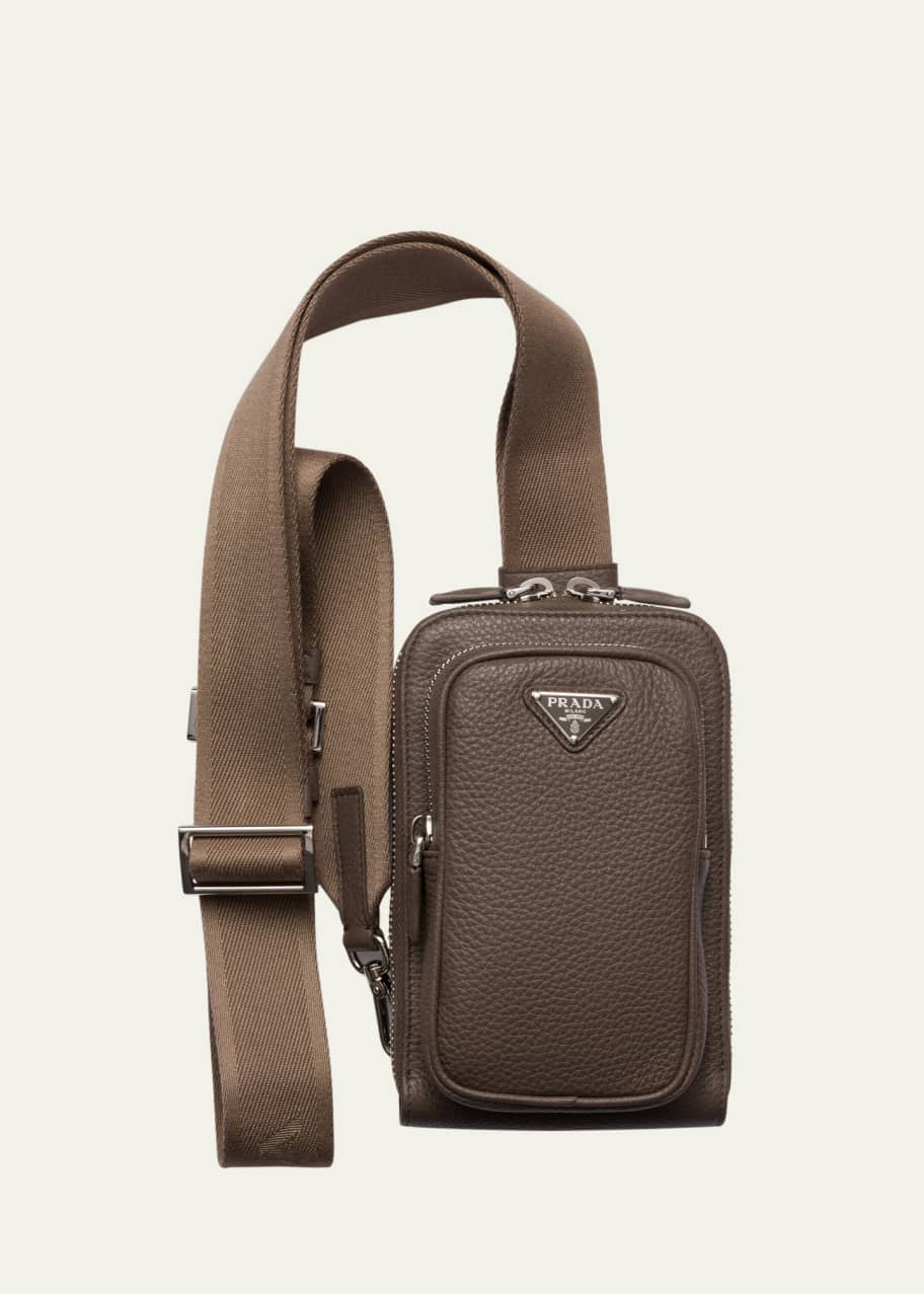 Image 1 of 1: Men's Vitello Daino Sling Bag