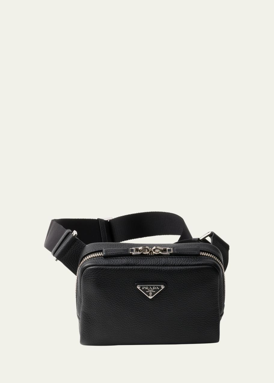 Prada Men's Vitello Daino Leather Crossbody Bag - Bergdorf Goodman