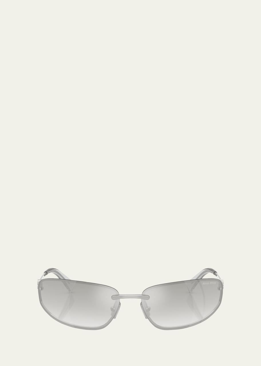 Miu Miu A50S Rimless Oval Metal Sunglasses - Bergdorf Goodman display picture 1