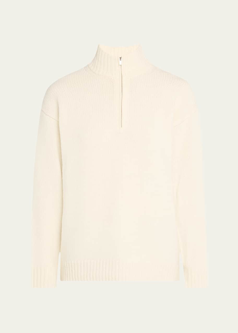 Image 1 of 1: Half-Zip Wool-Cashmere Pullover