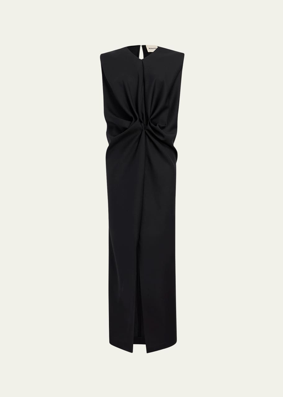 Image 1 of 1: Niel Long Twist Front Mohair Wool Dress