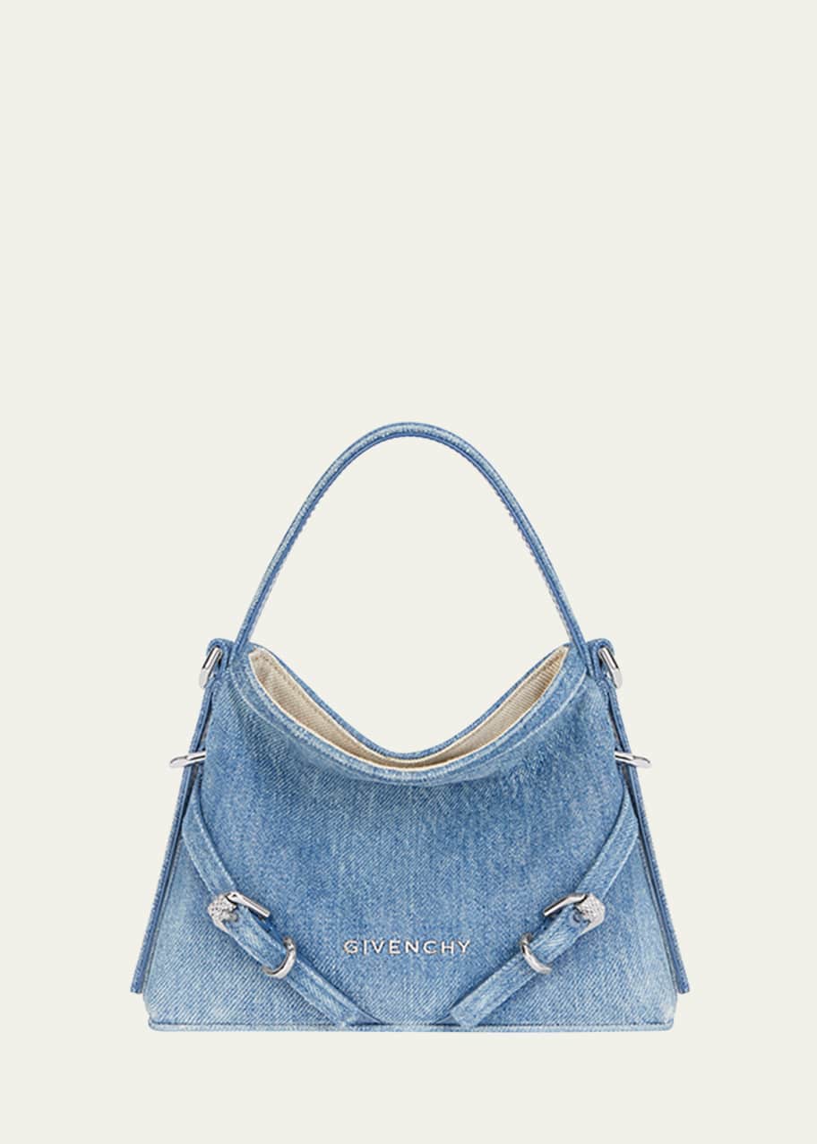 Givenchy Voyou Nano Top-Handle Bag in Denim Cotton