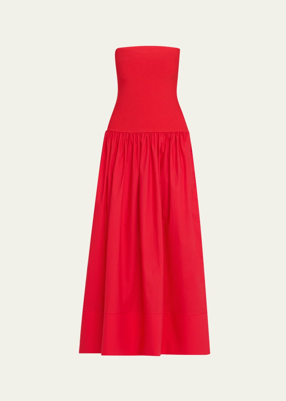 Cara Cara Glasbury Strapless Drop-Waist Midi Dress - Bergdorf Goodman