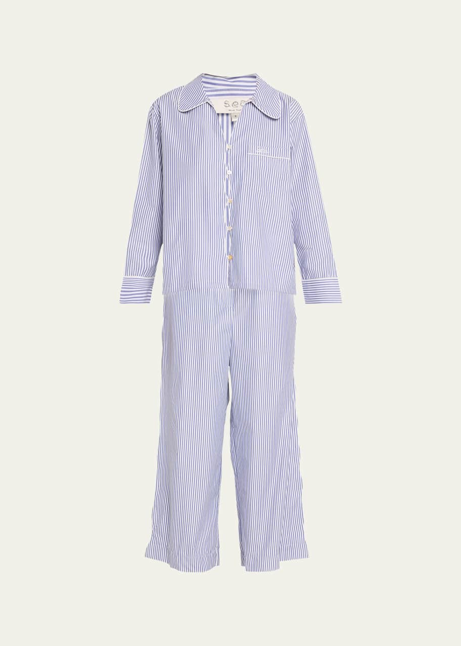Image 1 of 1: Farrington Striped Button-Down Pajama Set