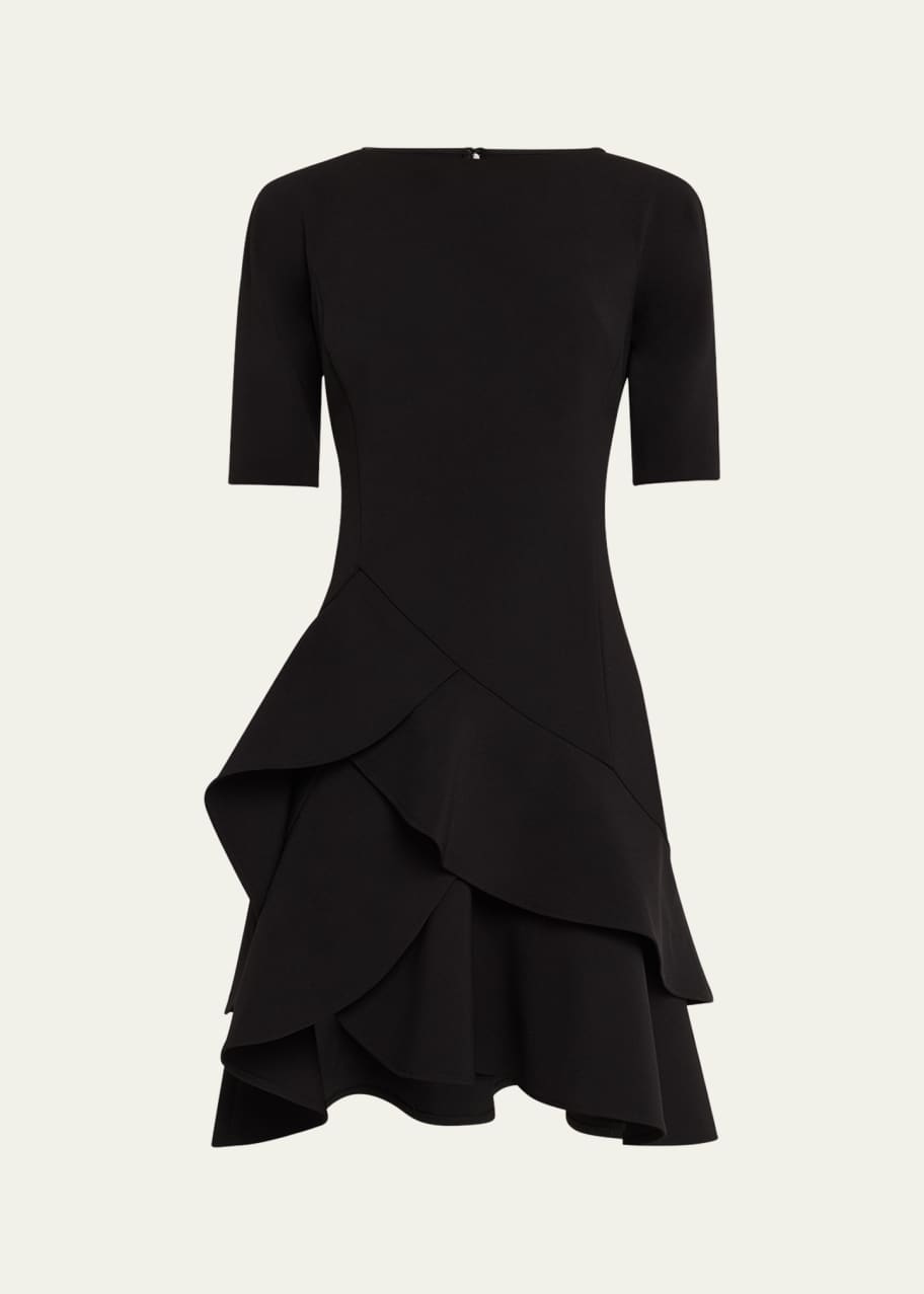 Image 1 of 1: Ruffle Stretch Crepe Dress